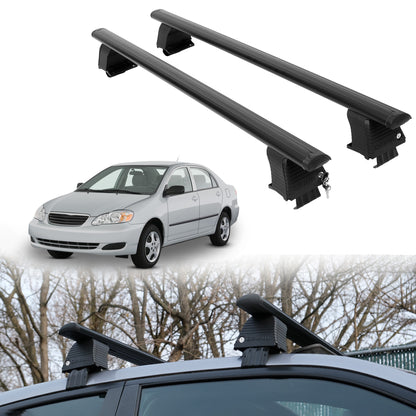Roof Rack Crossbars for Toyota Corolla 2004-2008 Fits Naked Roof - Black