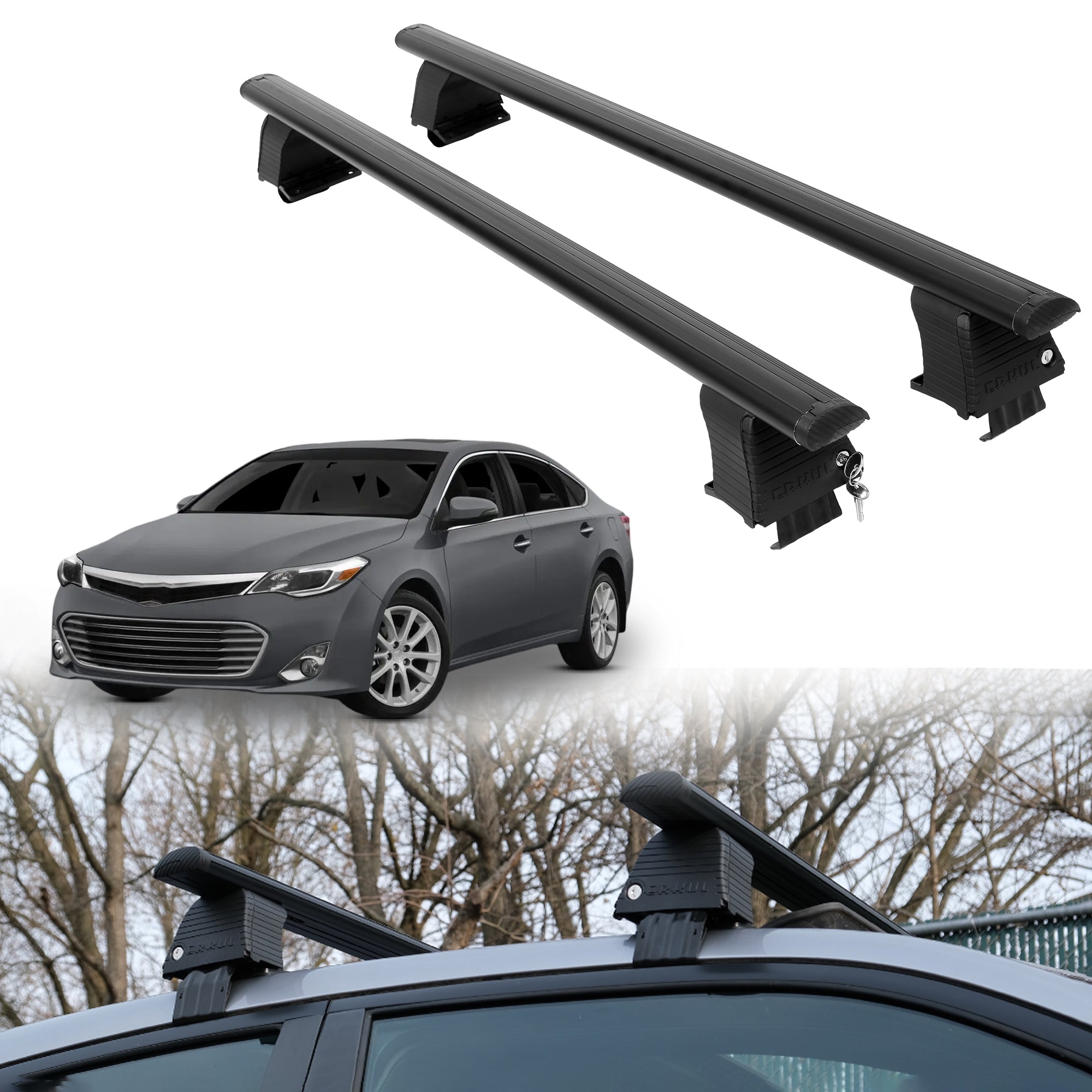Roof Rack Crossbars for Toyota Avalon / Avalon Hybrid 2013-2018 - Black