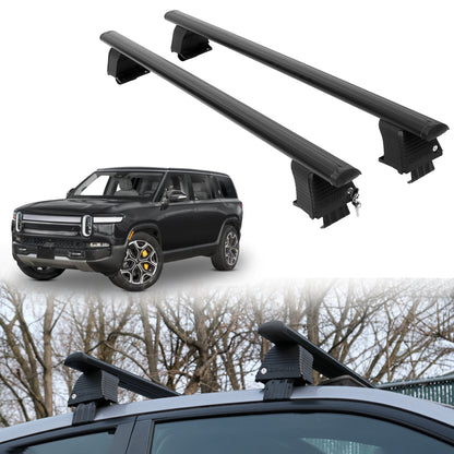 Roof Rack Crossbars for Rivian R1S 2022-2026 Fits Naked Roof - Black