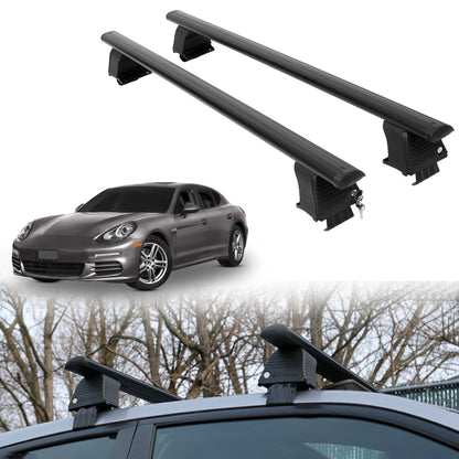Roof Rack Crossbars for Porsche Panamera 2010-2016 Fits Naked Roof - Black