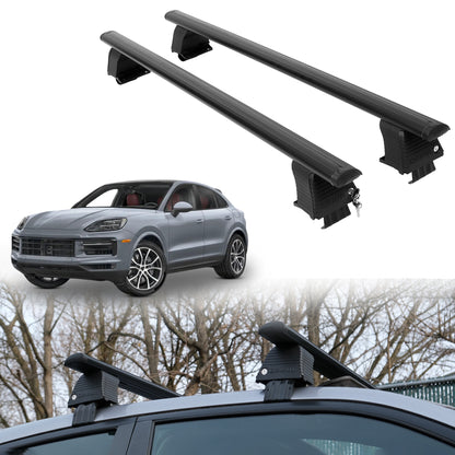 Roof Rack Crossbars for Porsche Cayenne 2019-2026 Fits Naked Roof - Black