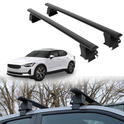 Roof Rack Crossbars for Polestar 2 2021-2025 Fits Naked Roof - Black