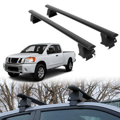 Roof Rack Crossbars for Nissan Titan 2004-2015 Fits Naked Roof - Black