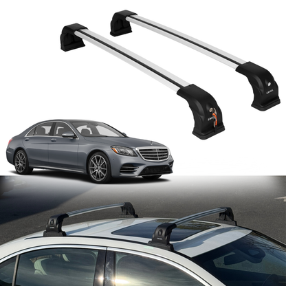 220 lbs Roof Rack Crossbars for Mercedes-Benz S Class 2014-2020 - Silver
