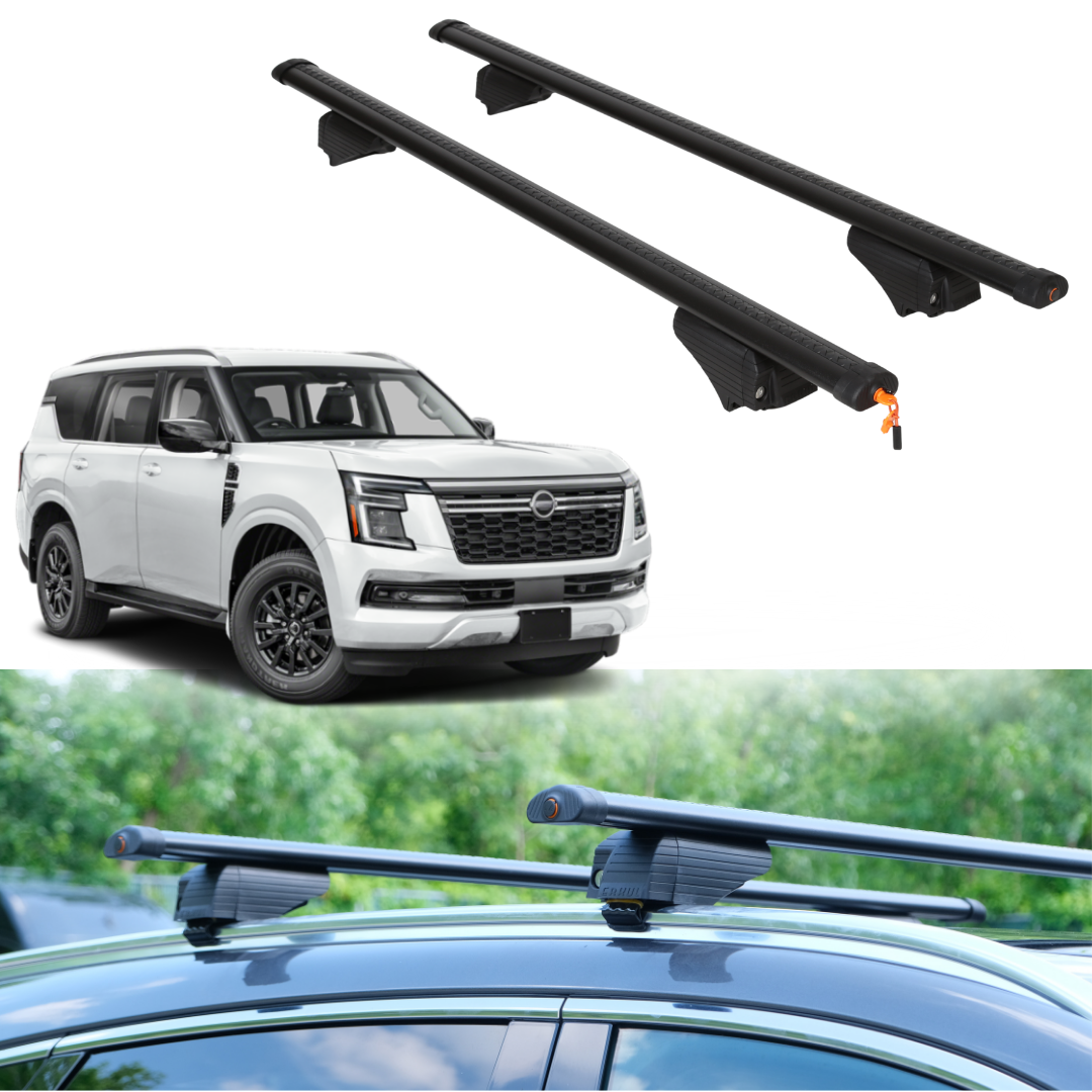 Roof Rack Crossbars for Nissan Armada 2025-2026 Fits Flush Rails - Black
