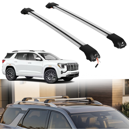 Roof Rack Crossbars for GMC Terrain 2025-2026 Fits Raised Rails - Silver