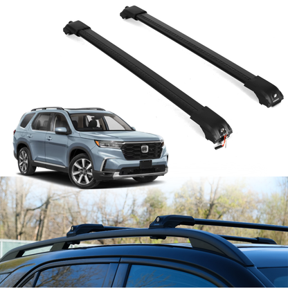 Roof Rack Crossbars for Honda Pilot 2023-2026 Fits Raised Rails - Black