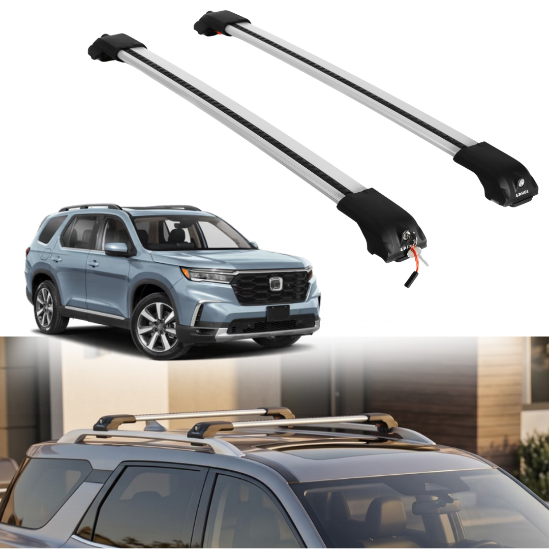 Roof Rack Crossbars for Honda Pilot 2023-2026 Fits Raised Rails - Silver