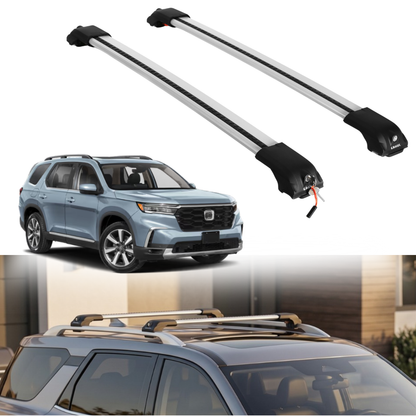 Roof Rack Crossbars for Honda Pilot 2023-2026 Fits Raised Rails - Silver