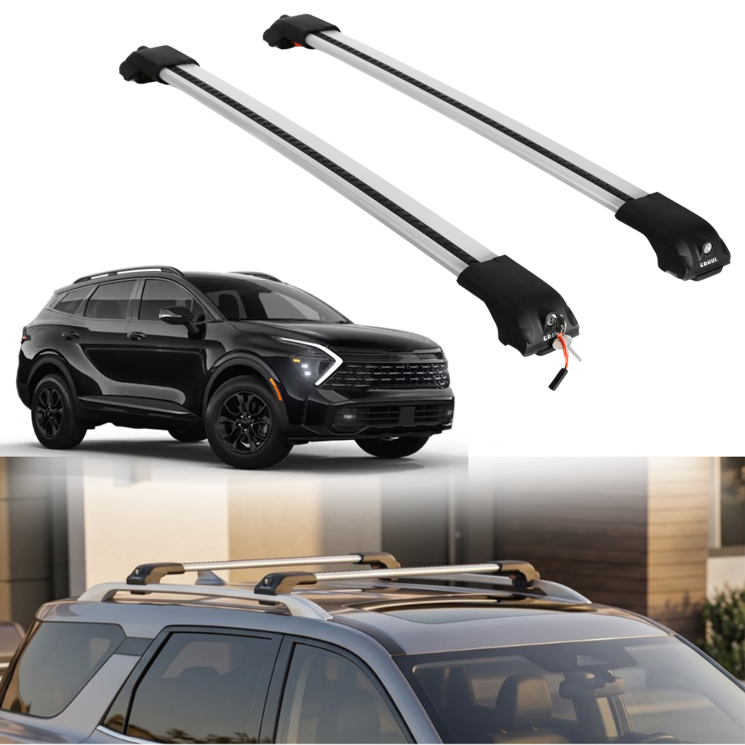 Roof Rack Crossbars for Kia Sportage 2023-2026 Fits Raised Rails - Silver