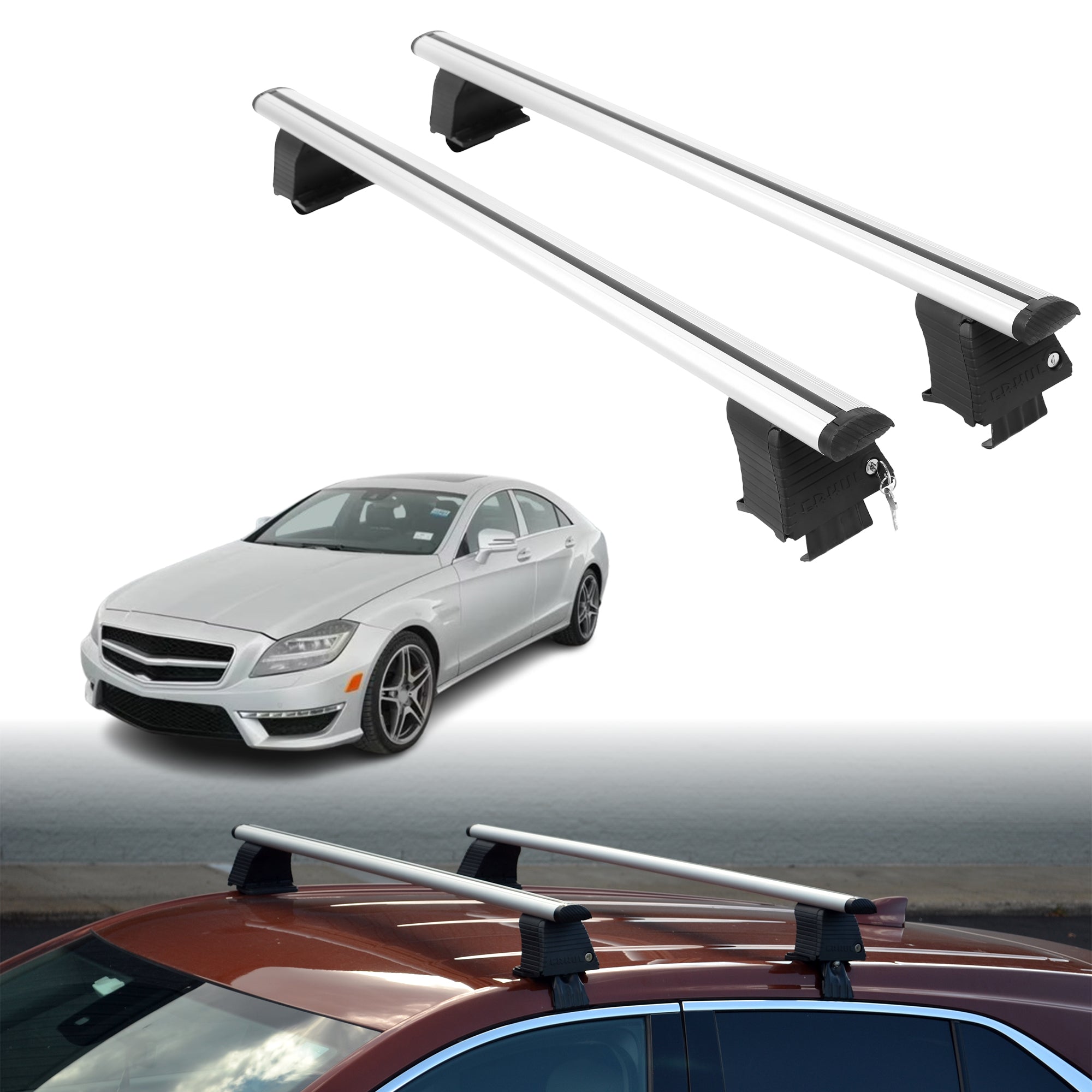 Roof Rack Crossbars for Mercedes-Benz AMG CLS 2012-2018 - Silver