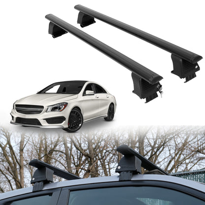 Roof Rack Crossbars for Mercedes-Benz AMG CLA 2016 Fits Naked Roof - Black