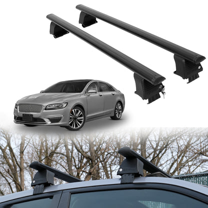 Roof Rack Crossbars for Lincoln MKZ 2013-2020 Fits Naked Roof - Black
