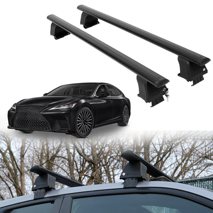 Roof Rack Crossbars for Lexus LS 500 2018-2026 Fits Naked Roof - Black