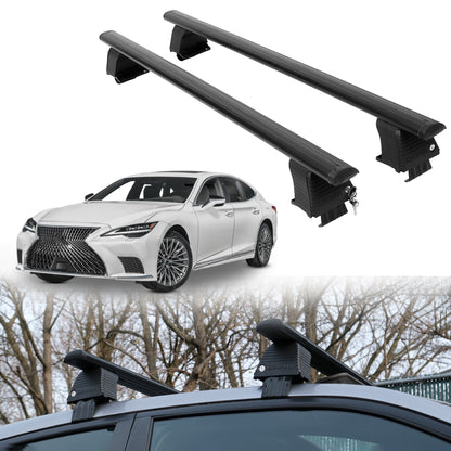 Roof Rack Crossbars for Lexus LS 500h 2018-2025 Fits Naked Roof - Black
