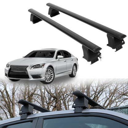 Roof Rack Crossbars for Lexus LS 460 2007-2017 Fits Naked Roof - Black