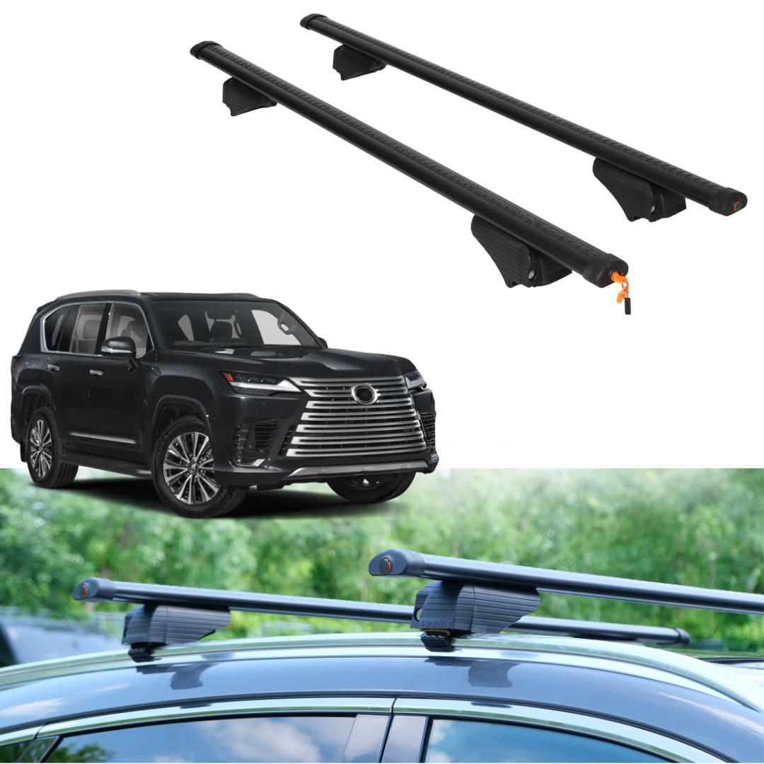 Roof Rack Crossbars for Lexus LX 600 2022-2026 Fits Flush Rails - Black