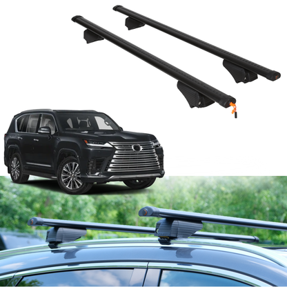 Roof Rack Crossbars for Lexus LX 600 2022-2026 Fits Flush Rails - Black