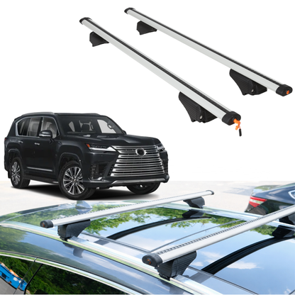 Roof Rack Crossbars for Lexus LX 600 2022-2026 Fits Flush Rails - Silver