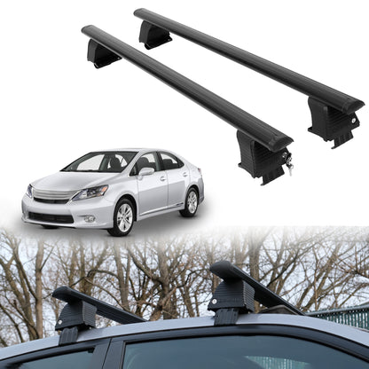 Roof Rack Crossbars for Lexus HS 250h 2010-2012 Fits Naked Roof - Black