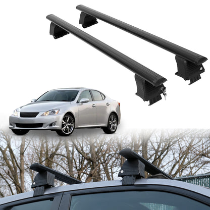Roof Rack Crossbars for Lexus IS 2006-2013 Fits Naked Roof - Black