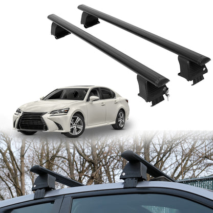 Roof Rack Crossbars for Lexus GS 2012-2020 Fits Naked Roof - Black