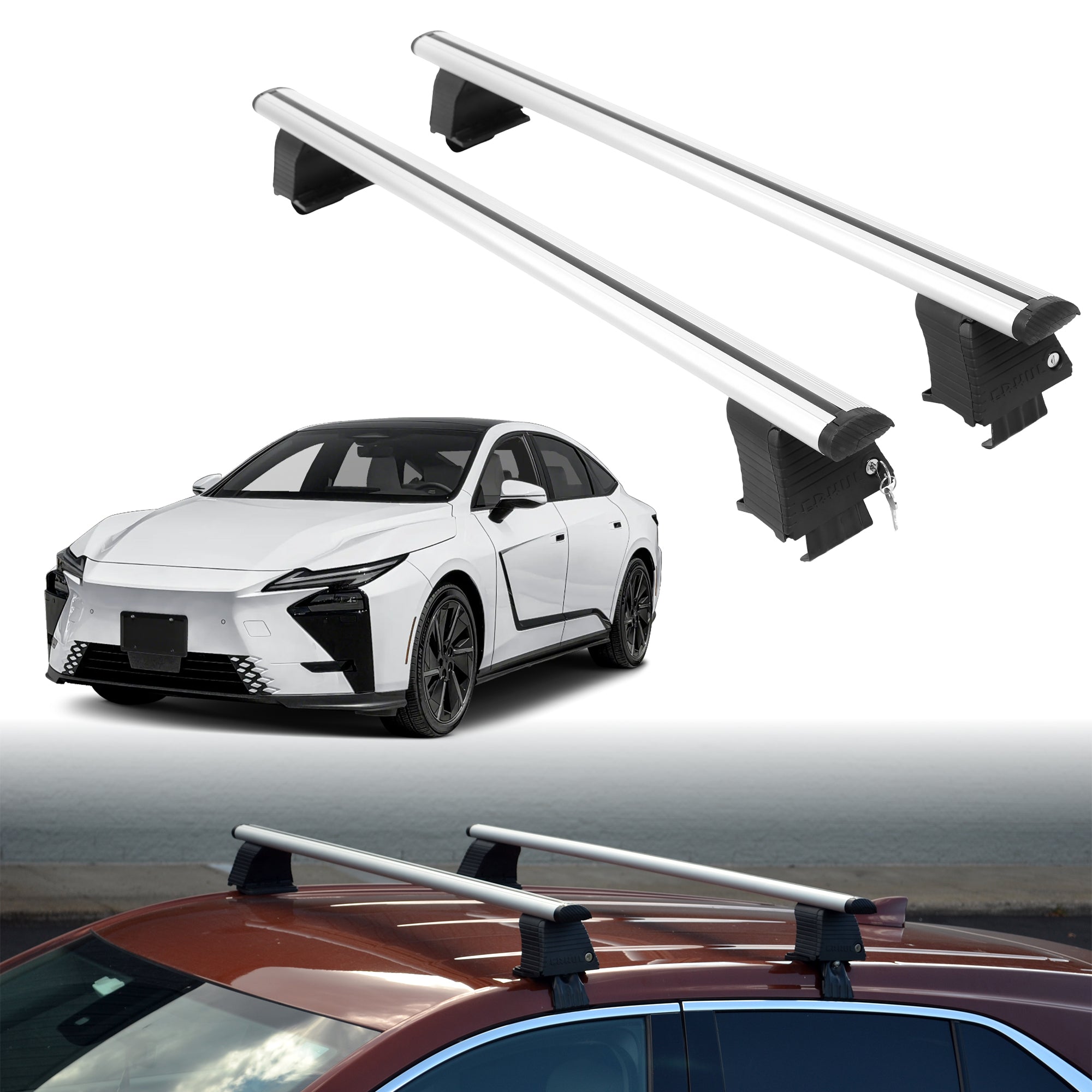 Roof Rack Crossbars for Lexus ES 2026 Fits Naked Roof - Silver