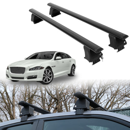 Roof Rack Crossbars for Jaguar XJ 2010-2019 Fits Naked Roof - Black