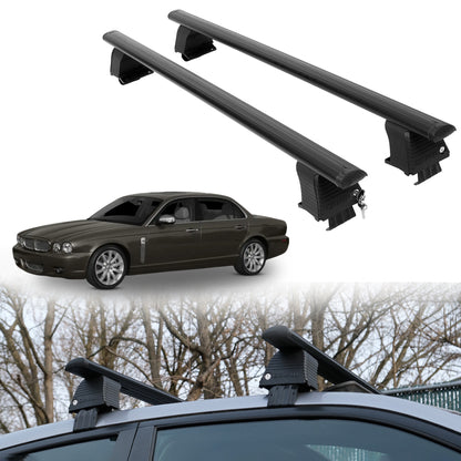 Roof Rack Crossbars for Jaguar XJ 2004-2009 Fits Naked Roof - Black