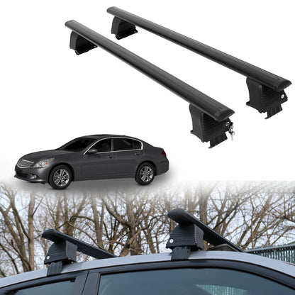 Roof Rack Crossbars for INFINITI G25x 2011-2012 Fits Naked Roof - Black