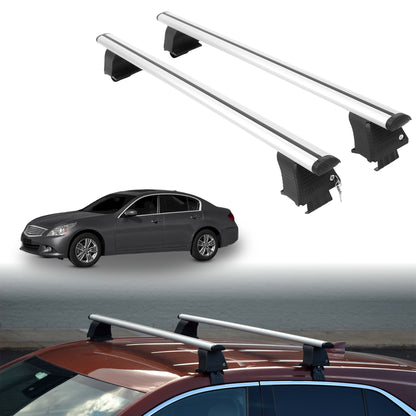 Roof Rack Crossbars for INFINITI G25x 2011-2012 Fits Naked Roof - Silver