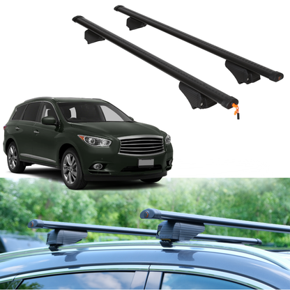 Roof Rack Crossbars for INFINITI JX35 2013 Fits Flush Rails - Black