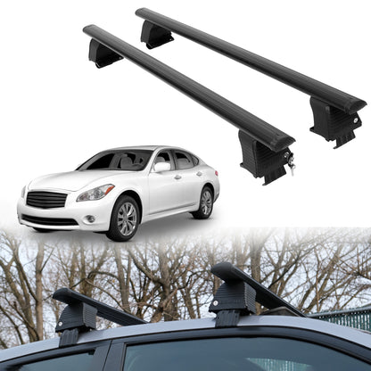 Roof Rack Crossbars for INFINITI M37 2011-2013 Fits Naked Roof - Black