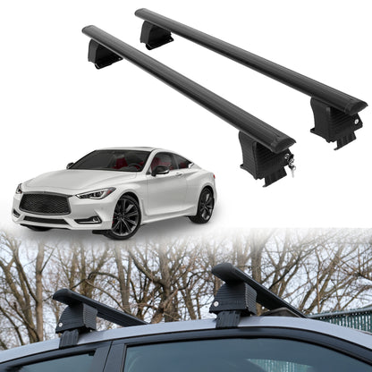 Roof Rack Crossbars for INFINITI Q60 2017-2022 Fits Naked Roof - Black