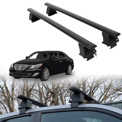 Roof Rack Crossbars for Hyundai Genesis 2009-2014 Fits Naked Roof - Black