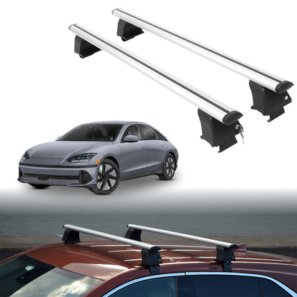 Roof Rack Crossbars for Hyundai Ioniq 6 2023-2025 Fits Naked Roof - Silver