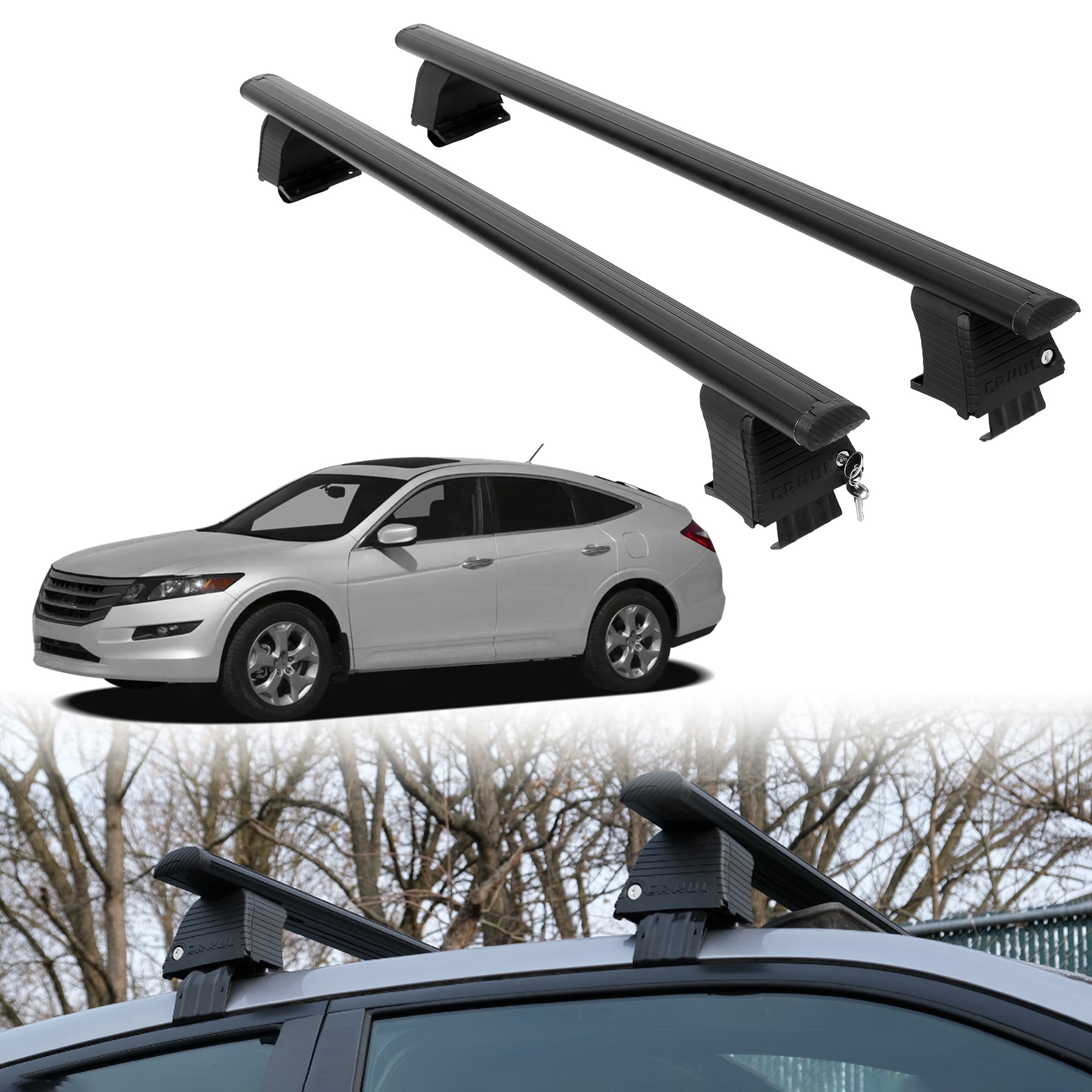 Roof Rack Crossbars for Honda Accord Crosstour 2010-2015 - Black