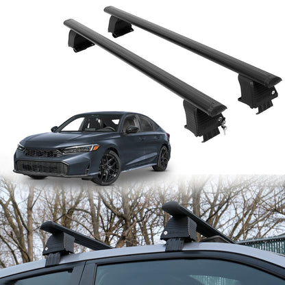Roof Rack Crossbars for Honda Civic 2022-2026 Fits Naked Roof - Black