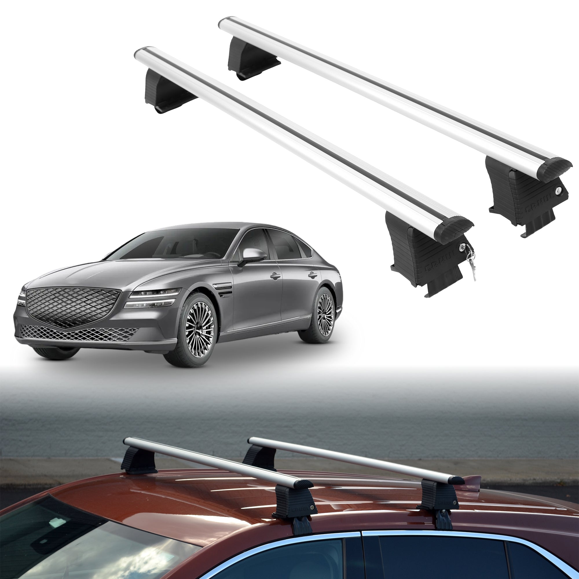 Roof Rack Crossbars for Genesis Electrified G80 2023-2025 - Silver