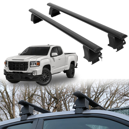 Roof Rack Crossbars for GMC Canyon 2015-2022 Fits Naked Roof - Black