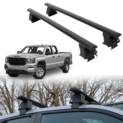 Roof Rack Crossbars for GMC Sierra 1500 2014-2018 Fits Naked Roof - Black