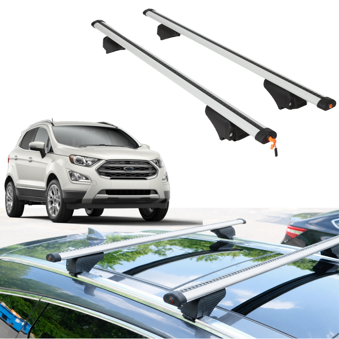 Roof Rack Crossbars for Ford EcoSport 2018-2022 Fits Flush Rails - Silver