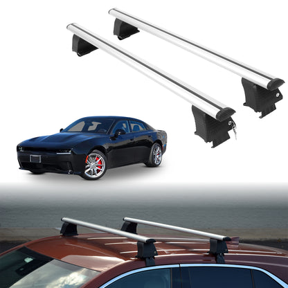 Roof Rack Crossbars for Dodge Charger 2026 Fits Naked Roof - Silver