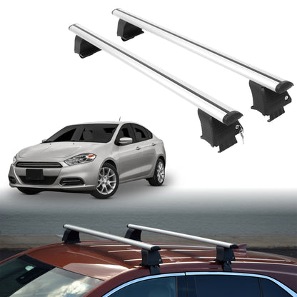 Roof Rack Crossbars for Dodge Dart 2013-2016 Fits Naked Roof - Silver