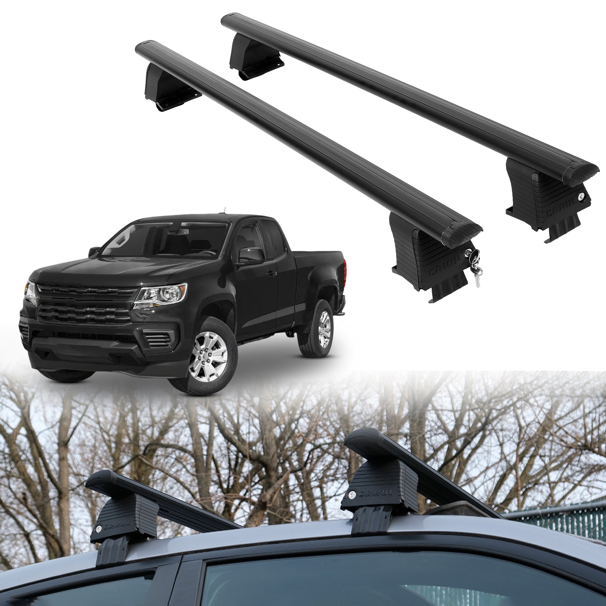 Roof Rack Crossbars for Chevrolet Colorado 2015-2022 - Black
