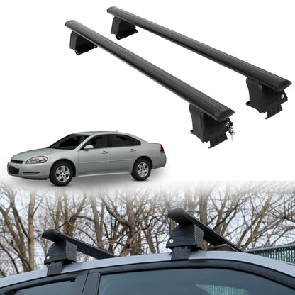 Roof Rack Crossbars for Chevrolet Impala 2006-2013 Fits Naked Roof - Black