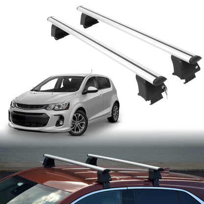 Roof Rack Crossbars for Chevrolet Sonic 2012-2020 Fits Naked Roof - Silver