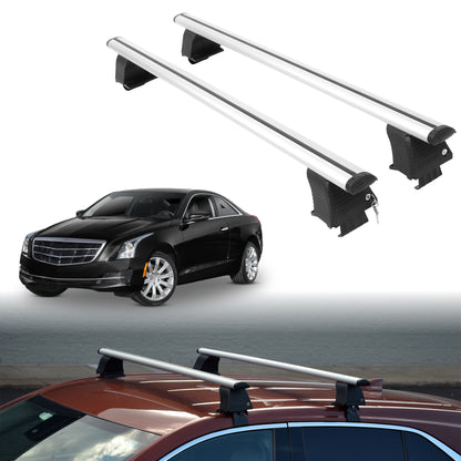 Roof Rack Crossbars for Cadillac ATS 2013-2019 Fits Naked Roof - Silver