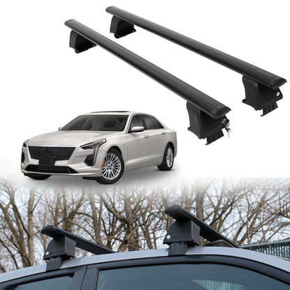 Roof Rack Crossbars for Cadillac CT6 2016-2020 Fits Naked Roof - Black