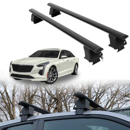 Roof Rack Crossbars for Cadillac CT6-V 2019-2020 Fits Naked Roof - Black